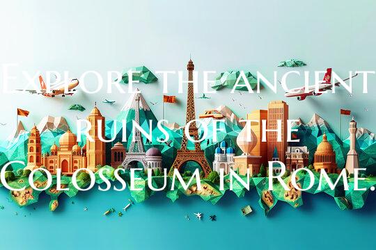 Explore the ancient ruins of the Colosseum in Rome...